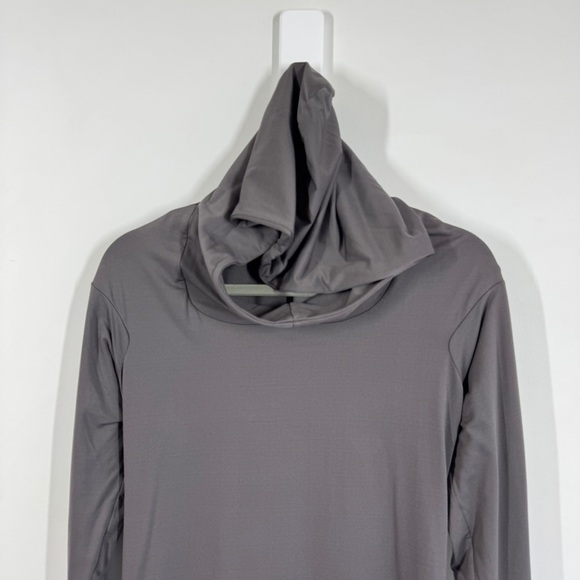 Sarah Pacini Gray Long Sleeve Hooded Minimalist Lagenlook Tunic Dress - Picture 3 of 12